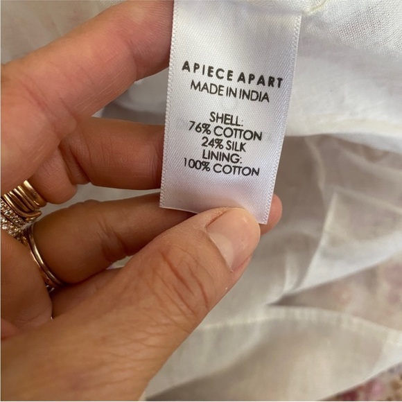 Apiece Apart super soft 100% cotton and silk floral midi dress - Picture 9 of 9